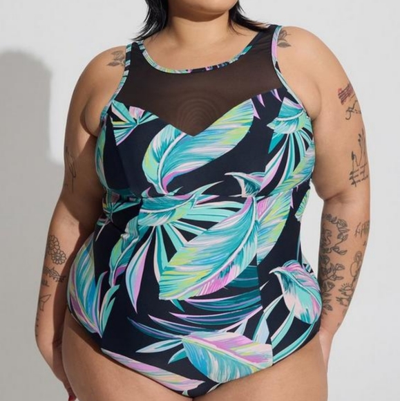 torrid Other - NWT Wireless mesh high neck swim suit size 2
